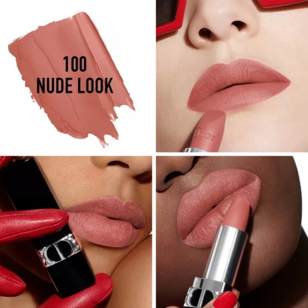 Dior Rouge Lipstick Twin Set-999 Velvet&100 Nude Matte,Shea Butter-2pc-BOXED-NEW - Picture 4 of 15